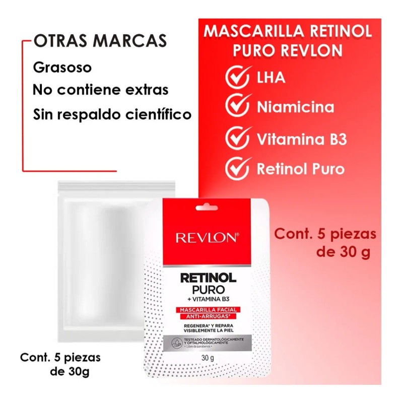 Mascarilla Facial Revlon Retinol Puro 30gr