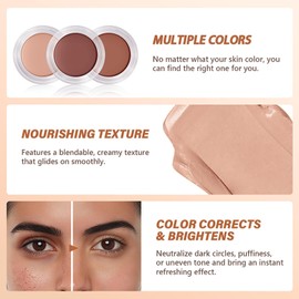 Full Coverage Under Eye Brightener and Concealer - Long Lasting, Correcting Cream for Dark Circles and Spots - Highlighter and Foundation in One - Warm Nude Color