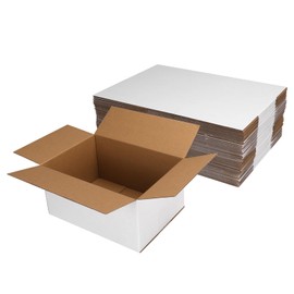 Hoikwo 10x7x5 Shipping Boxes Set of 40, White Corrugated Cardboard Box for Small Business for Packaging Mailing