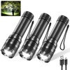 3Pack Rechargeable Flashlights, Tactical Flashlights High Lumens, Super Bright Flashlight,