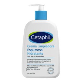 Cetaphil Crema Limpiadora Hidratante Espumosa, Piel Sensible, Uso Día y Noche, 237 ml
