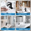 RNDIOZD Matte Black Bathroom Faucets, Waterfall Bathroom Sink Faucet Modern