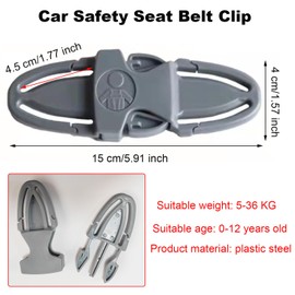 Paifeancodill Car Safety Seat Belt Clip, Safety Strap Belt Harness Chest Clip Safe Buckle for Baby, Seat Chest Harness Clip Car Seat Buckle Side Release Buckles Belt Lock Stroller Chest Clip (Gray)