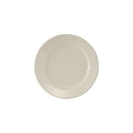 Tuxton China TRE-031 Plate, 6-1/4" Diameter, Round, Wide Rim, Rolled Edge, Microwave and Dishwasher Safe, Oven Proof, Fully Vitrified, Ceramic, Reno, American White/Eggshell, Pack of 36