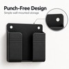 Wall-Mounted Storage Box for Remote & Phone – Punch-Free Black