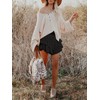 Aoudery Flowy Shorts for Women Casual Boho Ruffle Tiered Skorts