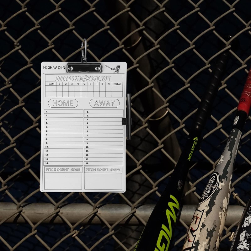 HIGHRAZON Baseball Coaches Clipboard, White Double-Sided Dry Erase Coach Clipboard,