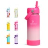 DLOCCOLD 20oz Kids Insulated Water bottle with Leakproof Straw Lid