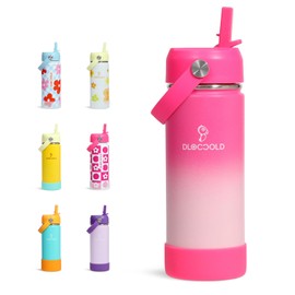 DLOCCOLD 20oz Kids Insulated Water bottle with Leakproof Straw Lid & Handle, Stainless Steel Water Bottle, Kids Tumbler for School Boys Girls