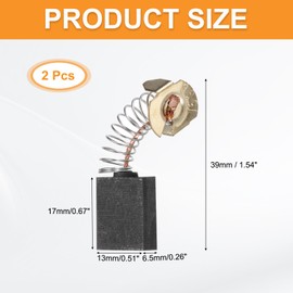 MECCANIXITY 2 Pack Carbon Brushes Set Replaces 17x13x6.5mm for Most Power Tools Electric Hammer Drill Motor Circular Saws Replacement Part