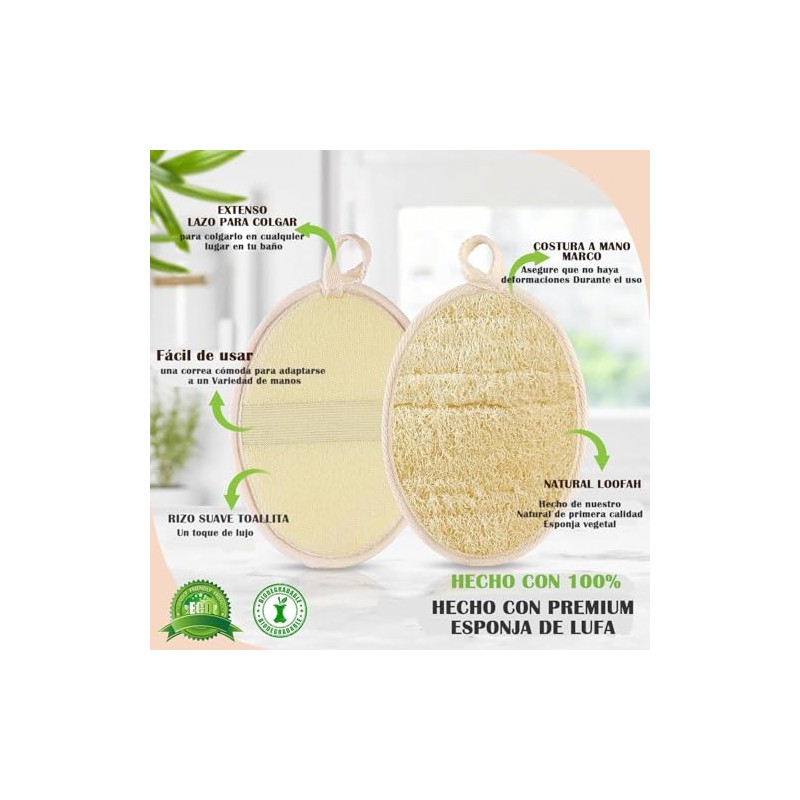 Lumbor37 Esponja Natural de Lufa, Exfoliantes Naturales Puras, Limpieza Profunda