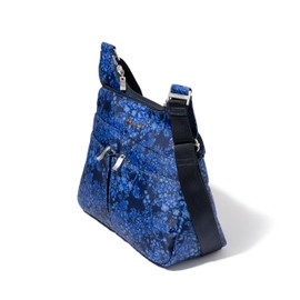 Baggallini Women's Cross Over Crossbody, Ink Hydrangea
