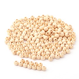 300pcs 8mm Wood Beads Wooden Beads for Macrame Natural Unfinished Wooden Loose Beads Round Wood Beads for Jewelry Making Kit Wood Craft Supplies for Farmhouse Decor Bracelets Garland DIY Necklace
