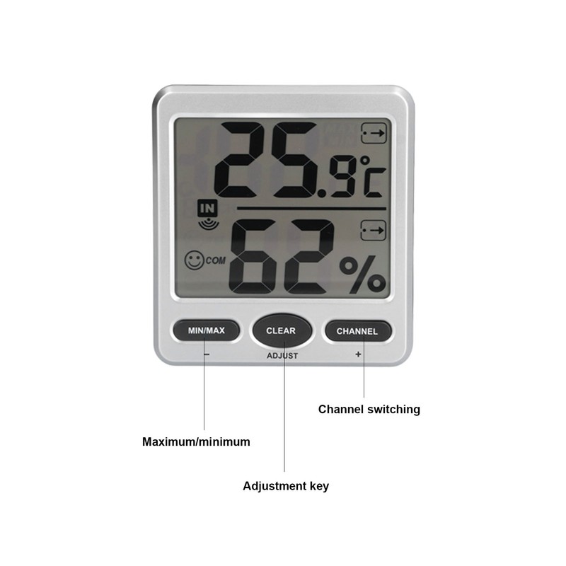 Wireless Thermometer Hygrometer Digital Temperature Humidity Monitor for Indoor Outdoor