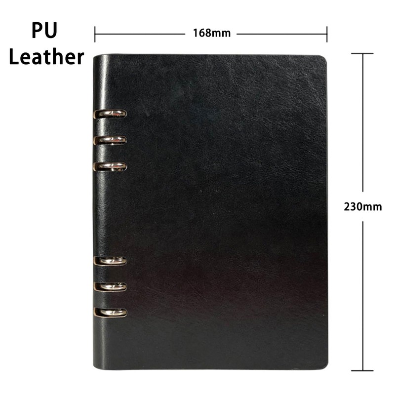 Vintage Leather Ring Binder Notebook, A5(17 * 23cm/6.6 * 9inch)