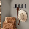 SYZOW Folding Coat Hooks, 4PCS Black Wall Hooks for Hanging