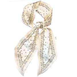 kcctoo 59" Mulberry Silk Like Head Scarf Women's Fashion Square Neck Satin Scarfs for Bag Hair Scarves Gift 59 * 5.9”, A013-white Drops 59" X 5.9"