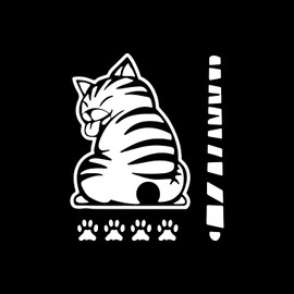 Dreothy Cat Wiper Decal,Car Stickers and Decals Funny Cat Moving Tail Stickers Waterproof Windshield Wiper Stickers Car Window Wiper Decals Tags for Rear Wipers (Reflective White)