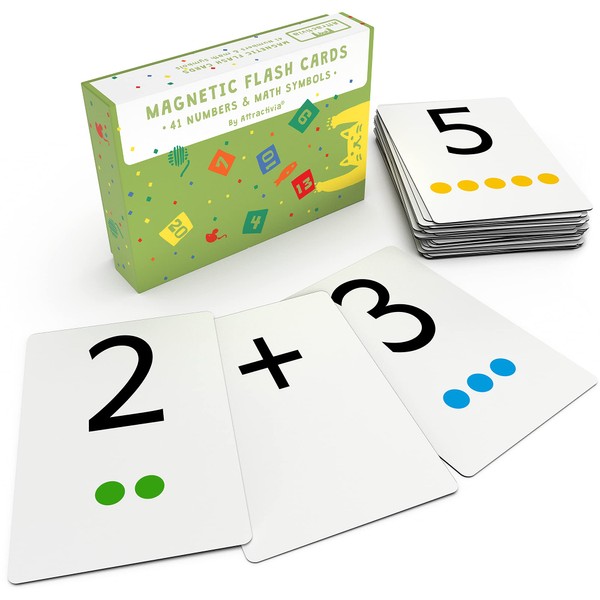 Attractivia Magnetic Number Flash Cards - Large 0-25 Math Cards,