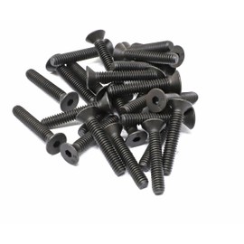 iexcell 25 Pcs 1/4-20 x 1-1/2" Alloy Steel 10.9 Grade Hex Socket Flat Head Cap Screws Bolts Kit, Black Oxide Finish