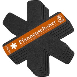 Emmy Home Pan Protectors, Felt Pan Protectors, Pack of 5, Stacking Protection, 38 cm, Extra Thick Pot Coasters, Adjustable Size, Pot Protectors (5)
