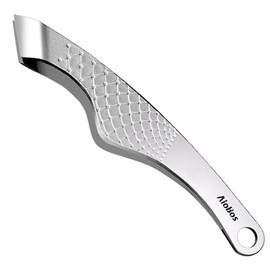 AioBos Thick Stainless Steel Boning Tweezers Heat Treated (Metallic Color) for Fish, Boning, Small Bone, Pull, Pig Hair Removal, Storage Leather Case