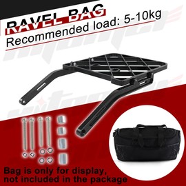 Xitomer Luggage Rack Fit for KLX300/KLX300SM KLX250/S/SF 2023 2022 2021 2020 2019 2018 2017 2009-2023, Fit for KLX300 / SM 2009-2023 Motorcycle Cargo Rack Rear Rack (Black)