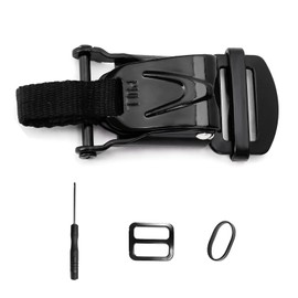 BWBWND Helmet Quick Release Buckle Kit, Motorcycle Helmet Ratcheted Buckle for Chin Strap Up to 1", Chin Strap Buckles Replacement Kit Compatible with Half, 3/4, Full Face Helmets (Black)