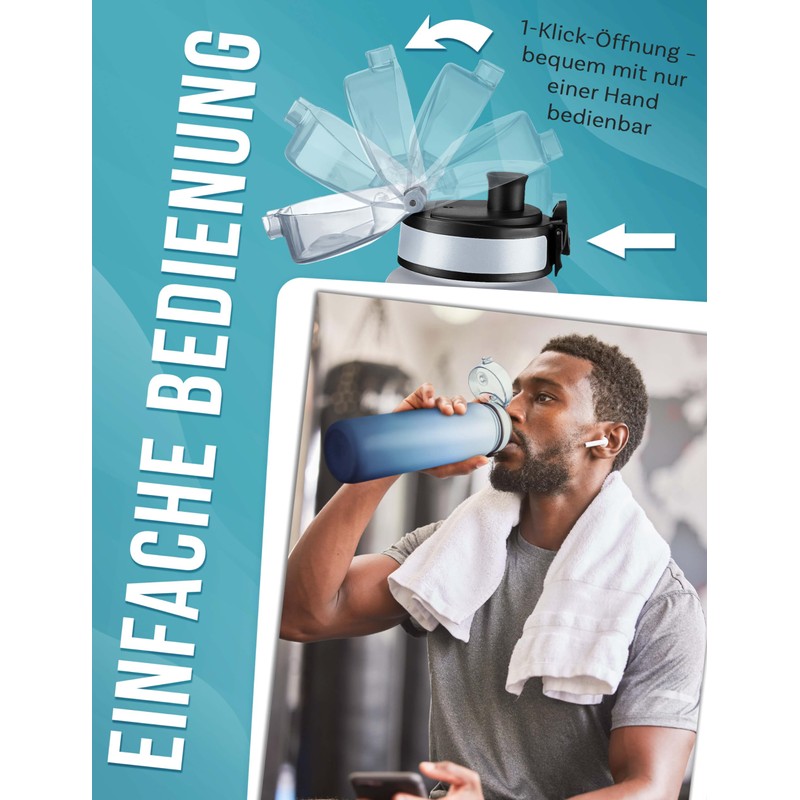 My Vesperbox Minny Children's Leak-Proof Drinking Bottle, 750 ml, with