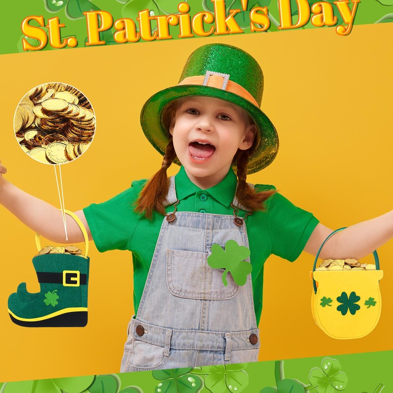 Gemscream 156 Pcs St. Patrick's Day Felt Bags Set 6