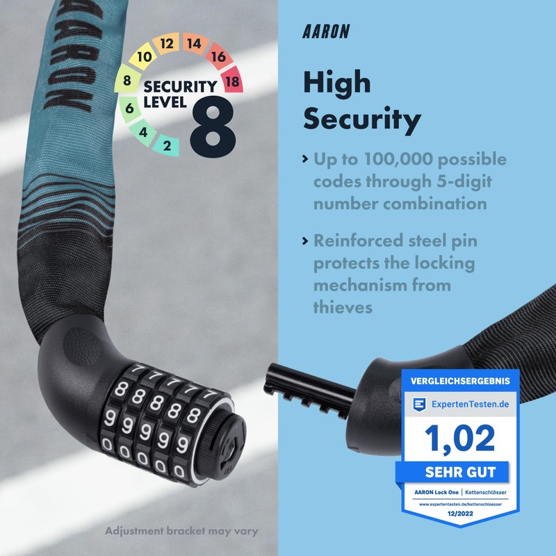 AARON - Lock One Bicycle Lock - 5-Digit Numerical Code