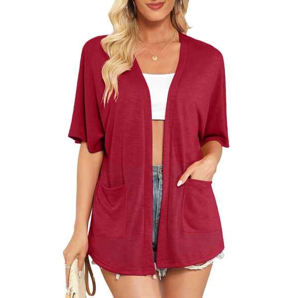 Wiwclo Short Sleeve Cardigans for Women Lightweight Summer Cardigan Kimono