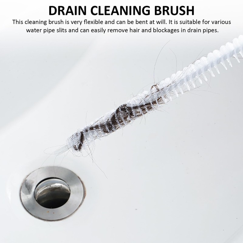 2 Pack Long Cleaning Brushes with 2 Piece Hooks, Drain
