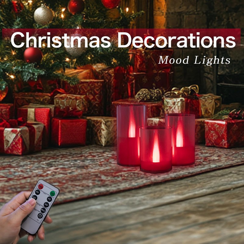 LANKER Flameless Candles with Remote Control and Timer, Battery Operated