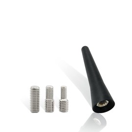 Vecys Universal 6.5 cm Car Antenna Rod Roof Antenna Car Antenna FM/AM Replacement Antenna with 3 Adapters (M4, M5, M6) Short Rod for FM AM Tuning Radio Car Adapter Black