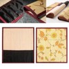 geneX Brush Scrolling, Calligraphy Pencil Case, Bamboo Flower Pattern, Pocket,