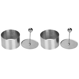 MAGICLULU 2Pcs Stainless Steel Onigiri Mold Rice Ball Maker Round Sushi Mold Press 3.14X2.36X3.93 Inch Kitchen Tool for Diy Tiramisu and Rice Shaper