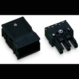 WAGO 770-103 Socket, Black, with Strain Relief HOUSING, WINSTA MIDI, Code-A, 3-Pole