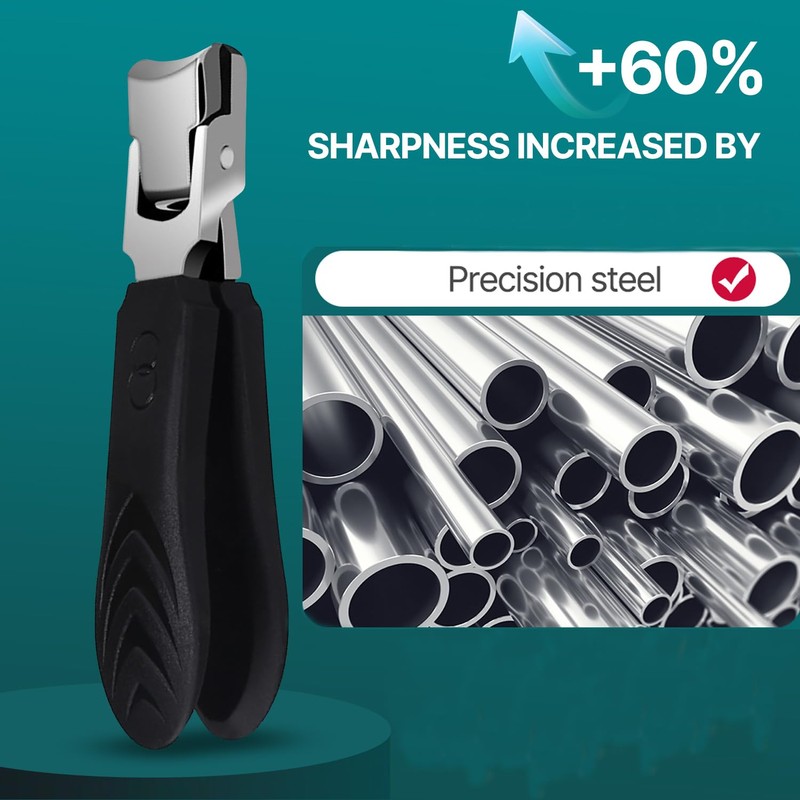 YUDANSI Black Large Mouth Nail Clippers with Nail File -