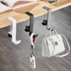 Desk Mount Bag Holder Hook Clamp, 2Pcs Clamp-On Under Desk