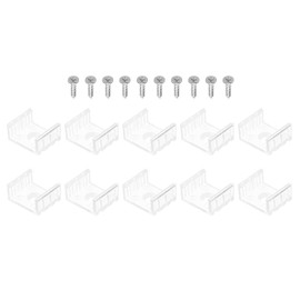 MACHSWON LED Strip Light Clips 50Pcs Mounting Bracket Fixing Clips Plastic Clamp Holders with Screws for 17mm Neon RGB Light Cable Ribbon Clear