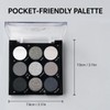 Smoky Grey Eyeshadow Palette Silver Glitter Cool-Toned Eye Makeup