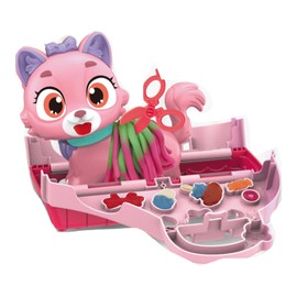 Crelloci Play Color Dough Set for kids age 3+, Pet Care Doctor Pretend Play Toy with Toy Cat, Carrier, 10 Tools, 10 Colours Dough