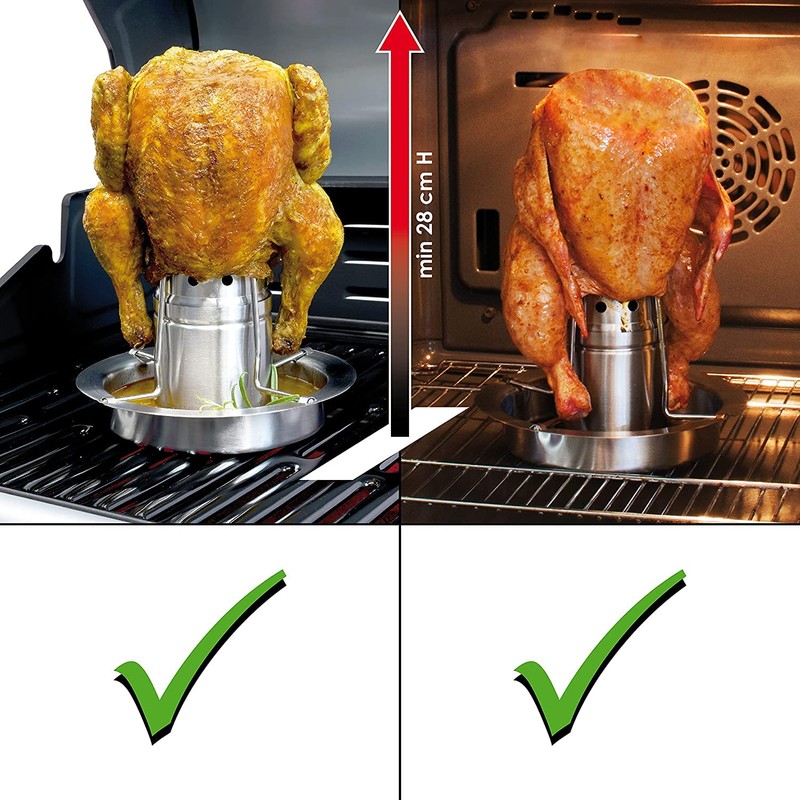 AMOZO Beer Can Chicken Holder for Grill and Smoker -