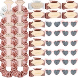 Bridesmaid Scrunchies Proposal Gifts Bachelorette Hair Claws Clips Girls heart sunglasses for Wedding Party Favors (36pcs White&Rose Gold)