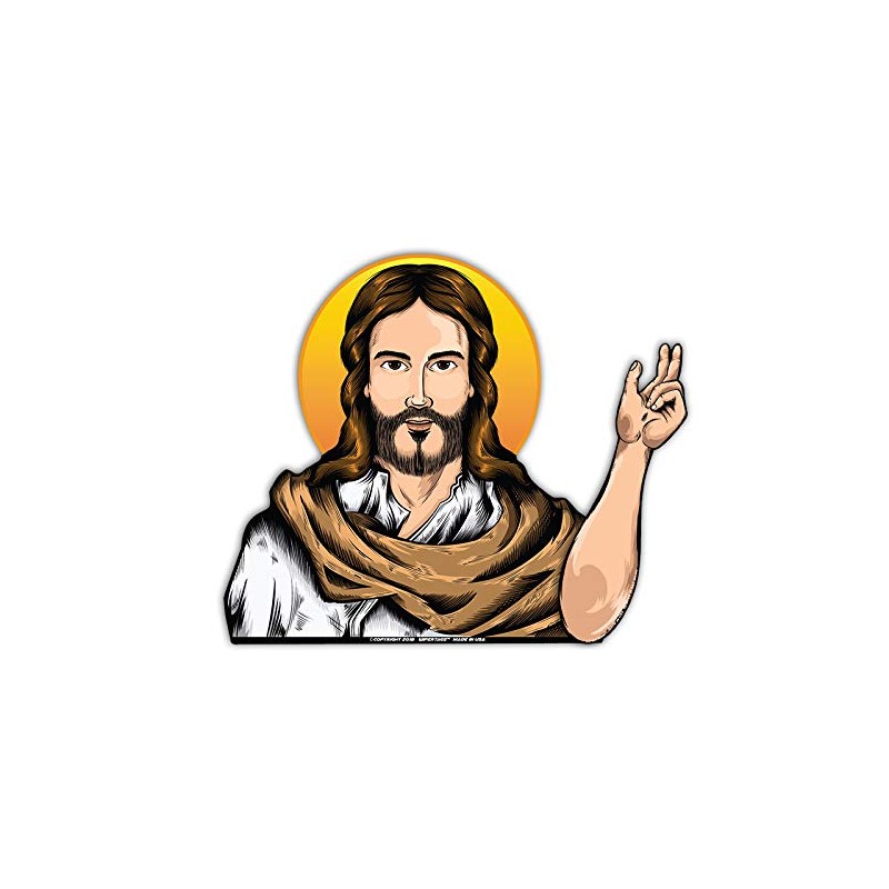 Jesus Christ Blessing Waving WiperTag with Decal attach to Rear