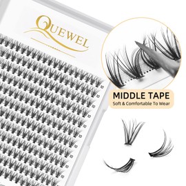 QUEWEL Lash Clusters 240Pcs Cluster Lashes 20D 0.07C Curl 10mm Individual Lashes Soft&Comfortable DIY Eyelash Extension at Home(20D 0.07C 10)