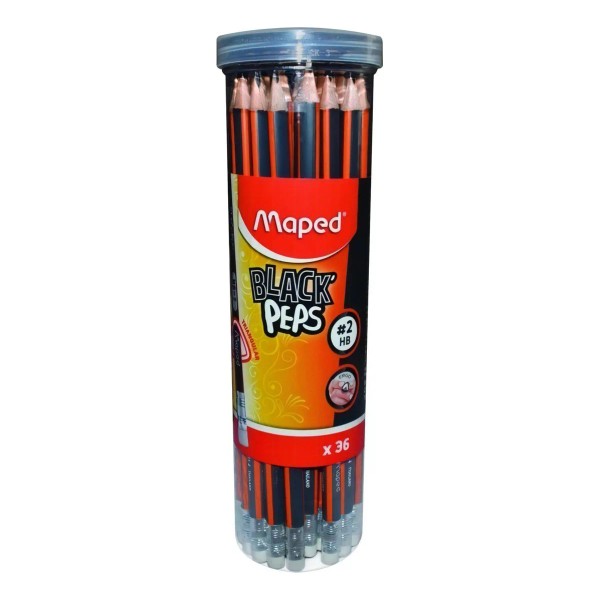 Lapiz Con Goma Maped Numero 2, Hb Black Peps Bote