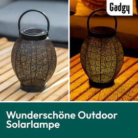 Gadgy Solar Lantern Outdoor Flower LED Solar Lantern for Outdoor Patio Decoration for Outdoor IP65 Waterproof Oriental Garden Decoration Hanging or Table Lamp