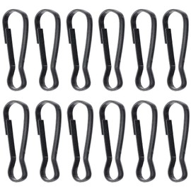 SOFPLATE 1 Box 50Pcs Metal Spring Hooks Black Lanyard Snap Clip Hooks 1.24 Inch Gourd Iron Push Gate Hanging Clasp Buckle Findings for Keychains ID Cards Purses Curtains Pet Tags Supplies DIY Making